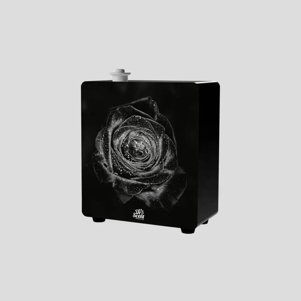 Dr Scent Eco Rose Scent Machine – a sleek, rose gold diffuser featuring Cold Air Diffusion technology for efficient, eco-friendly fragrance distribution.